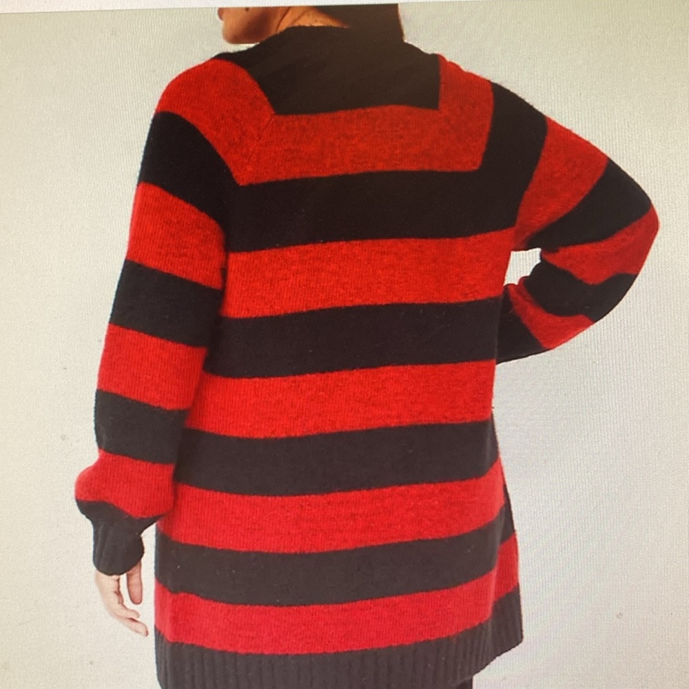 🤩NEW🤩Lane Bryant - Black & Red Stripe Cardigan Sweater /Long Sleeves 26/28 NWT - Picture 7 of 14